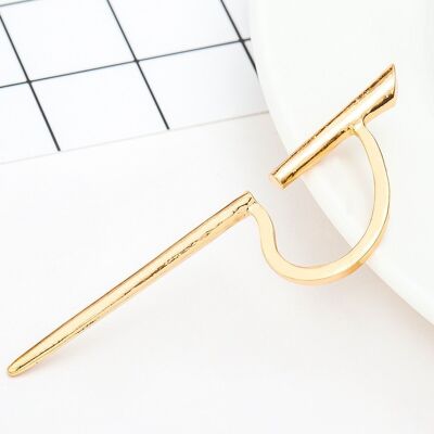 Vintage C-shaped puncture-like ear bone clip - Golden
