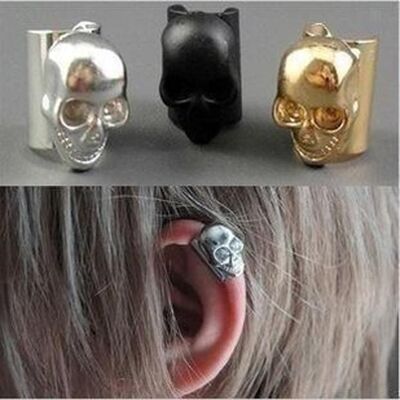Skull ear bone clips - Golden