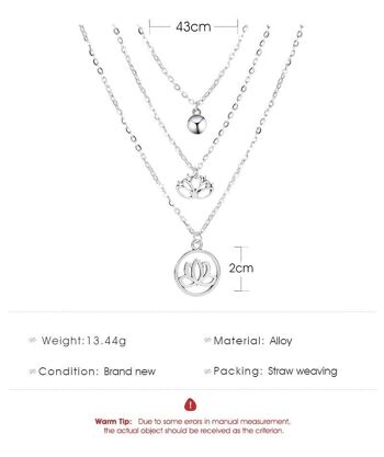 Collier lotus des neiges triple épaisseur 2