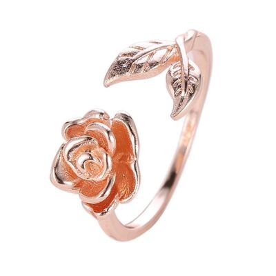 Adjustable vintage rose open ring Rose Golden