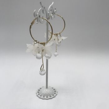 Boucles d'oreilles gouttes slinky fleurs triple cristal 10