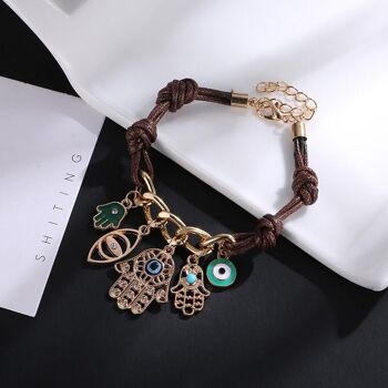 Bracelet Fatima oeil du diable sur palme 4