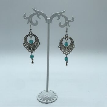 Boucles d'oreilles pendantes vintage turquoise 7