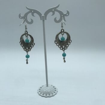 Boucles d'oreilles pendantes vintage turquoise 8