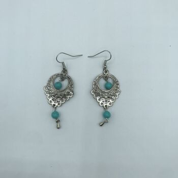 Boucles d'oreilles pendantes vintage turquoise 9