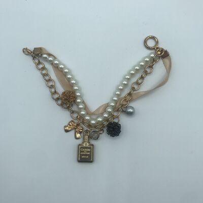 Perfume bottle pearl bracelet