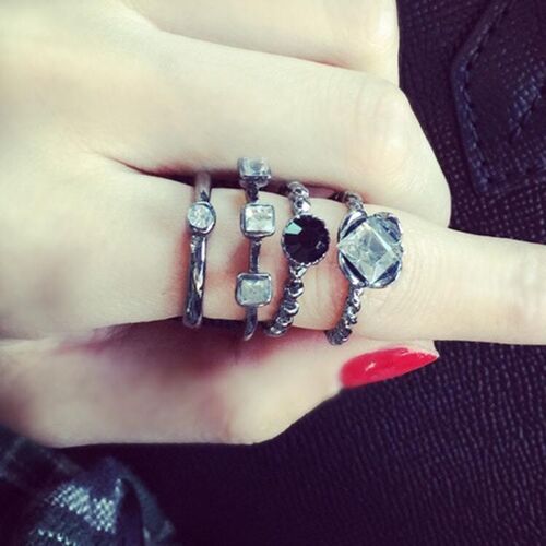 Vintage four-piece set stone joint ring