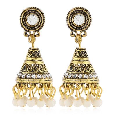 Bohemia wishing bell earrings - White