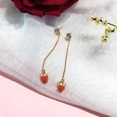 Strawberry Collection - Symmetric Strawberry Drop Earrings