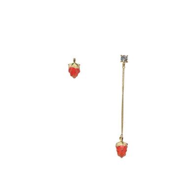 Strawberry Collection - Asymmetrische Erdbeer-Ohrringe