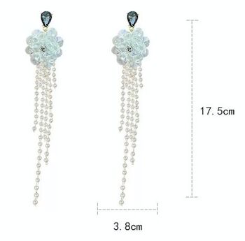 Boucles d'oreilles à pompon en perles de cristal 4