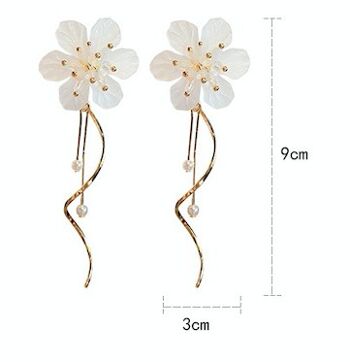 Boucles d'oreilles pendantes à fleurs en cristal 3