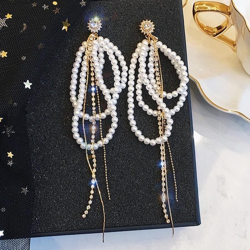 Boucles d'oreilles multi créoles à pampilles