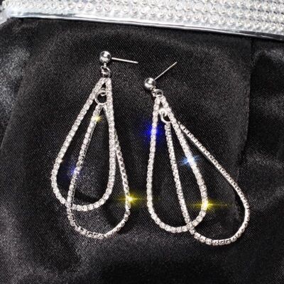 Multi Water Drop Earrings - Silver