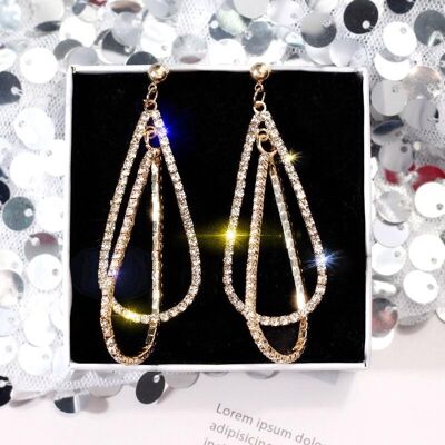 Multi Water Drop Earrings - Golden