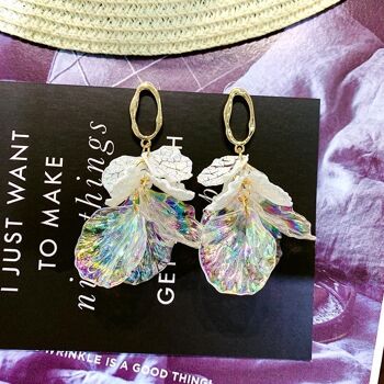 Boucles d'oreilles coquillage arc-en-ciel - Muti Shell 3