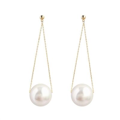 Dropped Single Pearl Earrings