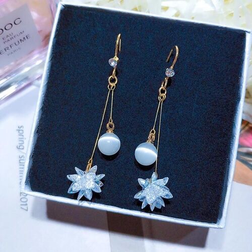 Snow Flake and Pearl Earrings Collection - Snow Flake and Opal