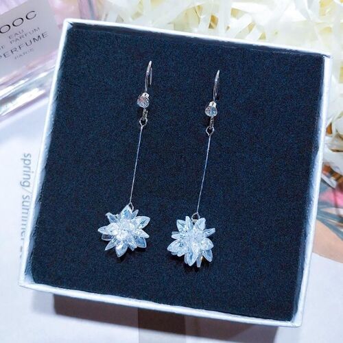 Snow Flake and Pearl Earrings Collection - Single Snow Flake