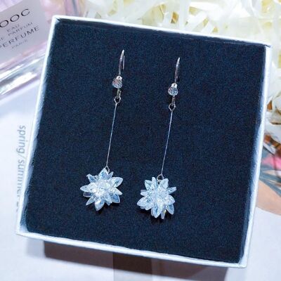 Collection de Boucles d'Oreilles Flocon de Neige et Perle - Flocon de Neige Unique