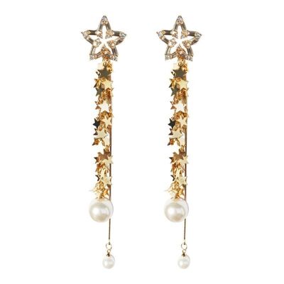 BlingBling Stars Borla con aretes de perlas - Simétrico