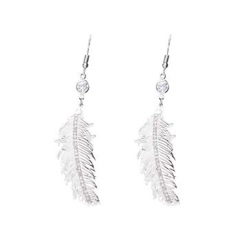 Boucles D'oreilles Diamant Feuille - Doré 3