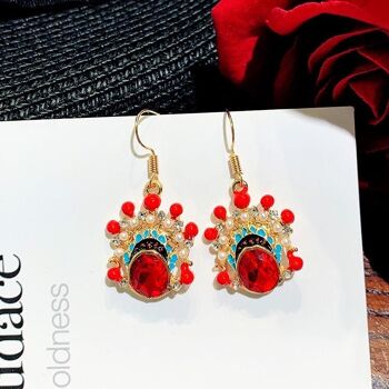 CLNLP Boucles d'oreilles Opera Face - Crochet d'oreille symétrique Opera Face 6