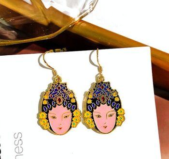 CLNLP Boucles d'Oreilles Visage d'Opéra - Gland Symétrique Visage d'Opéra 7