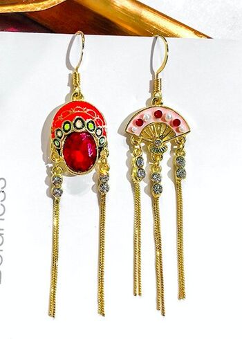 CLNLP Boucles d'Oreilles Visage d'Opéra - Gland Symétrique Visage d'Opéra 8