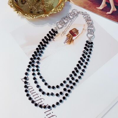 Triple Layers Crystal Necklace