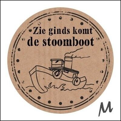 Sinterklaas - stoomboot - Wens etiket - rol van 500 stuks