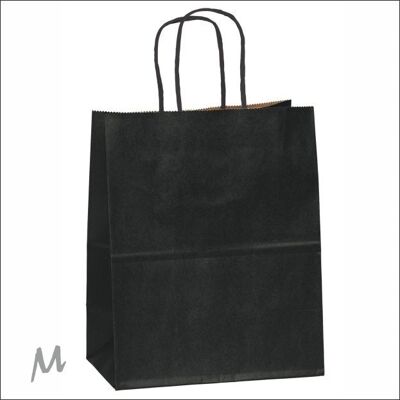Kraft bag large – Black (100 pieces)