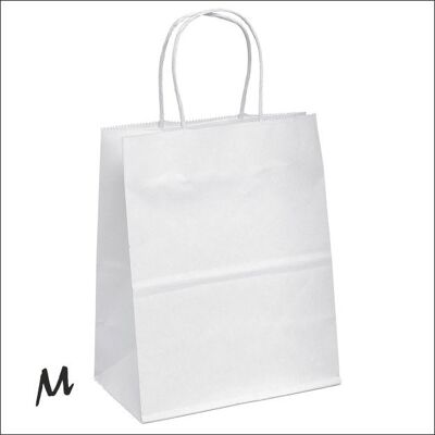 Kraft bag large – White (100 pieces)