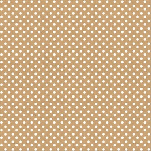 Gift wrapping paper - Kraft white dots – 50cm x 150m