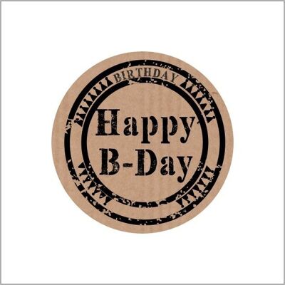Happy B-Day - Etiqueta de deseos - rollo de 500 piezas