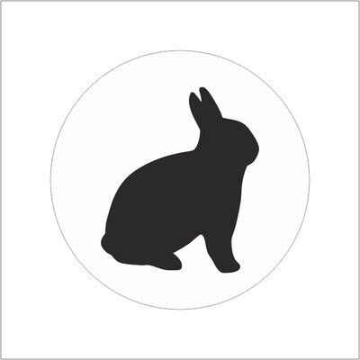 Wish label - Easter bunny black