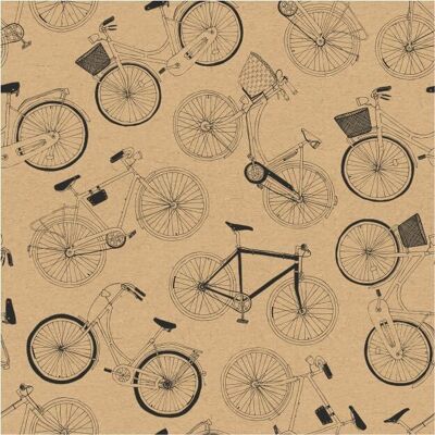 Papier cadeau - Kraft Vélo – 50cm x 150m