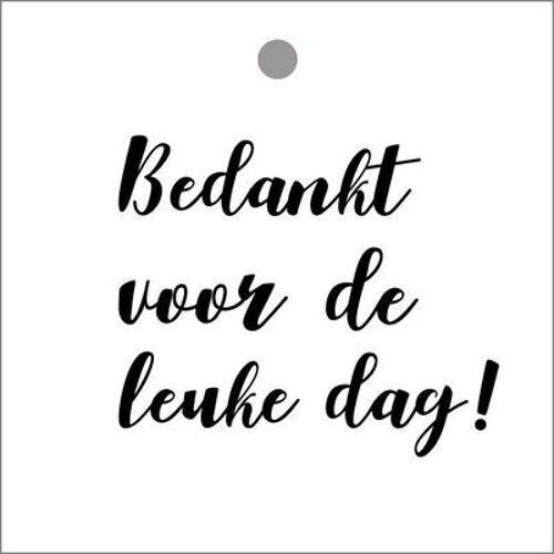 Bedankt voor de leuke dag! - kadokaartje