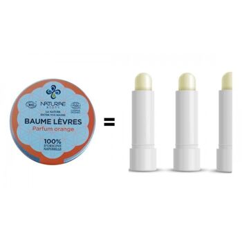 Baume lèvres* Certifié Cosmos Organic à l'Huile essentielle d'orange bio-15 ml 2