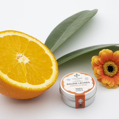 Lip balm with organic orange essential oil - 15 ml