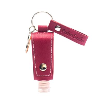 Schlüsselanhänger Nachfüllbare Desinfektionsflasche mit Lederetui - Rot