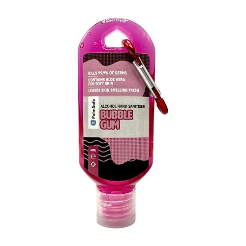 Clip Bottles of Premium Scented Hand Sanitiser Gel - Bubble Gum