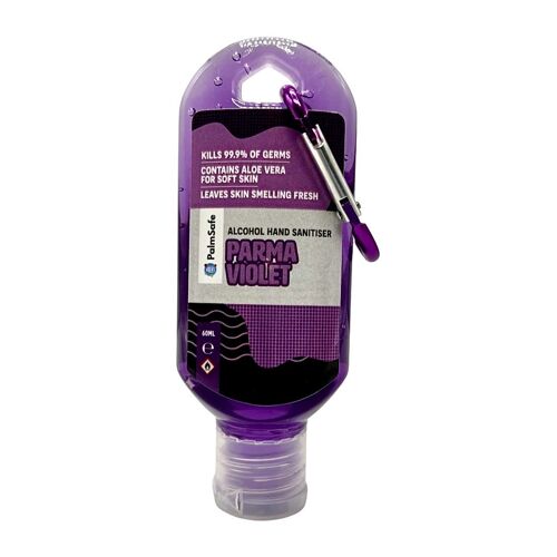 Clip Bottles of Premium Scented Hand Sanitiser Gel - Parma Violet