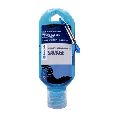 Clip Bottles of Premium Scented Hand Sanitiser Gel - Savage