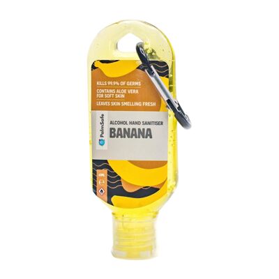 Clip Bottles of Premium Scented Hand Sanitiser Gel - Banana
