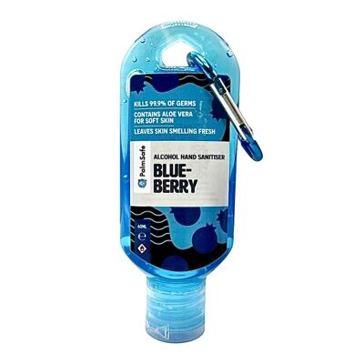 Clip Bottles of Premium Scented Hand Sanitiser Gel - Blueberry
