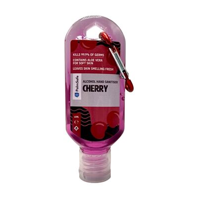 Clip Bottles of Premium Scented Hand Sanitiser Gel - Cherry