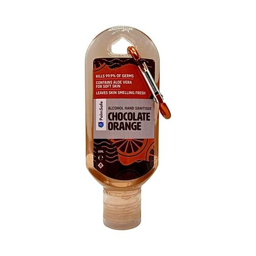 Clip Bottles of Premium Scented Hand Sanitiser Gel - Chocolate Orange