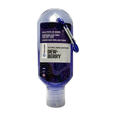 Clip Bottles of Premium Scented Hand Sanitiser Gel - Dewberry