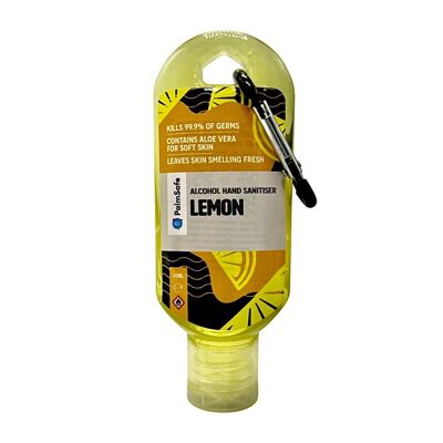 Clip Bottles of Premium Scented Hand Sanitiser Gel - Lemon
